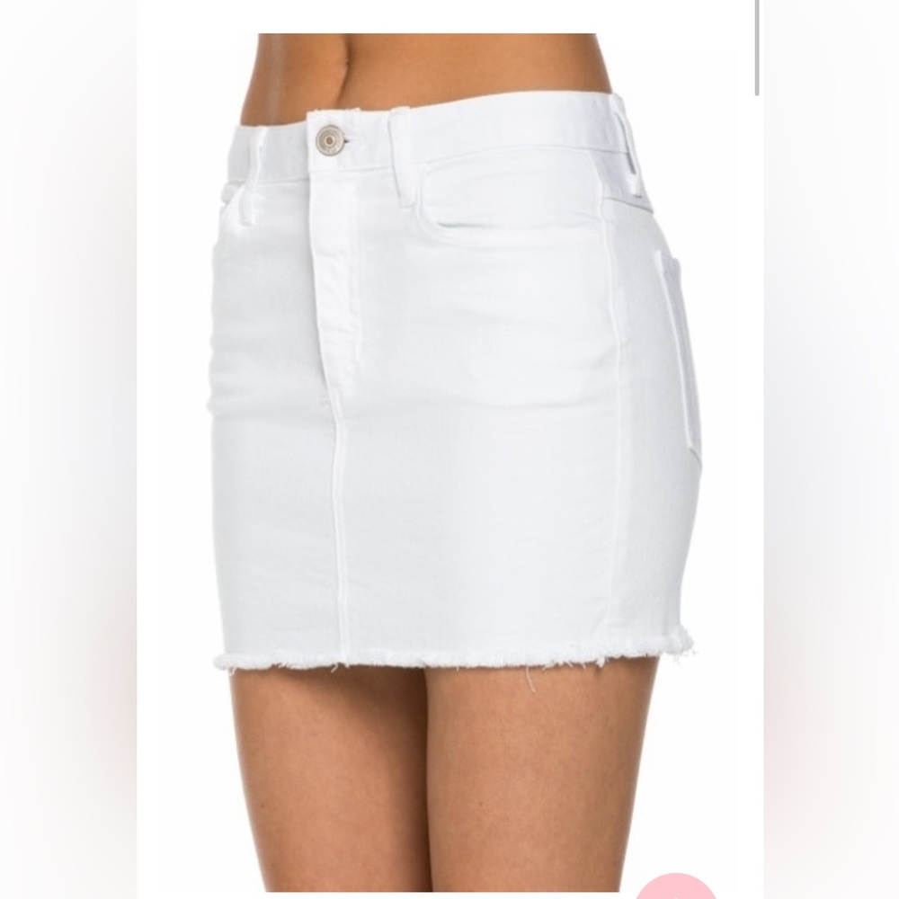 O2 denim white skirt